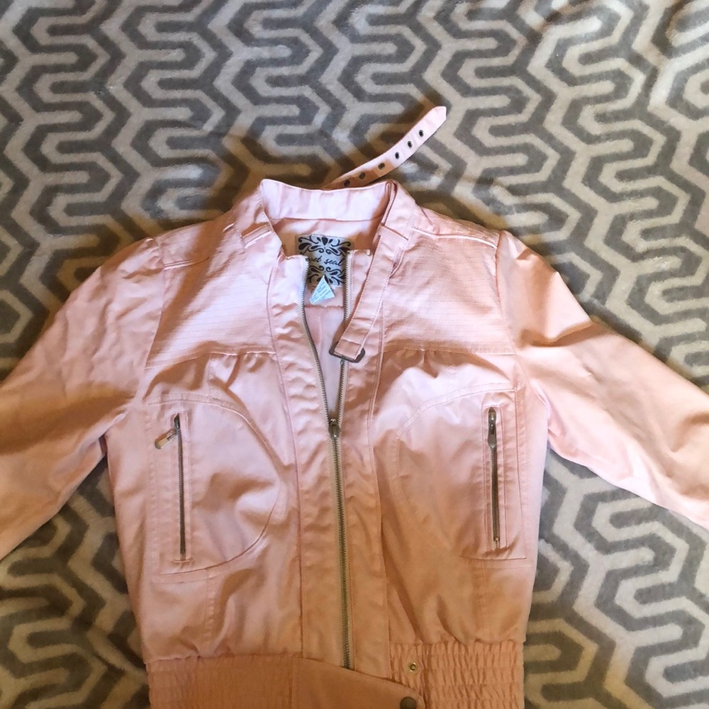 Pink leather jacket